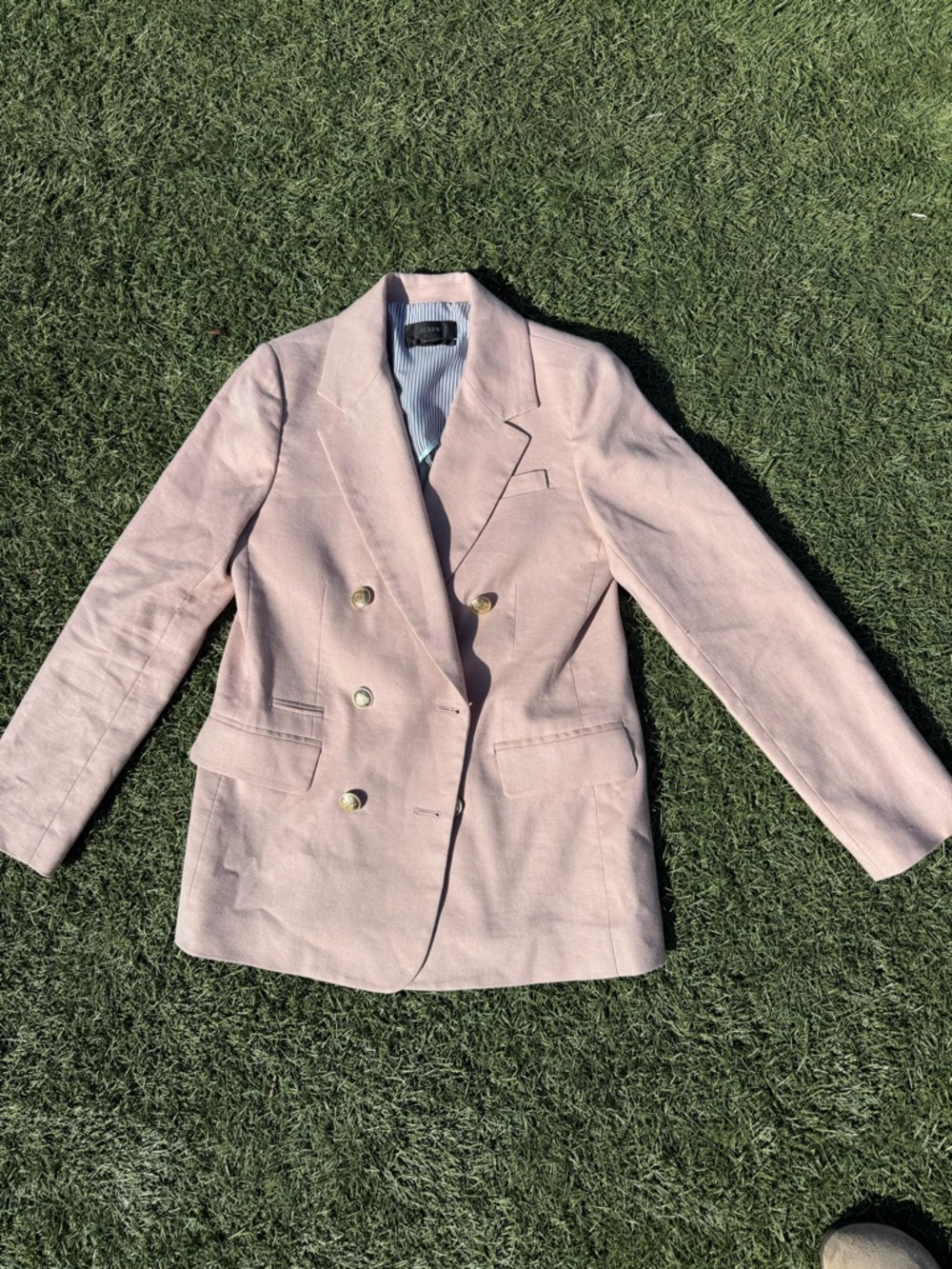 ✨ J. Crew Bristol Blazer in Stretch Linen Blend Pale Pink